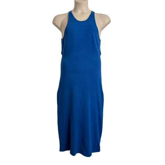 House Of Harlow Knit Open Low Racer Back Teal Blue Size Large Midi Dress NWOT - Picture 1 of 10